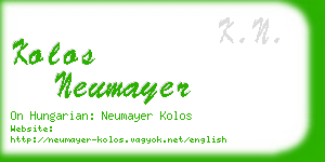 kolos neumayer business card